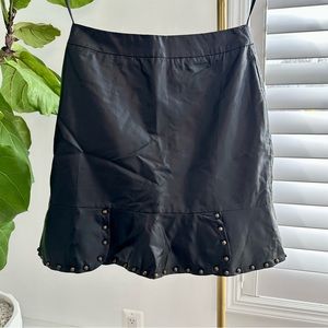 Leather Skirt Studded Size Medium Black